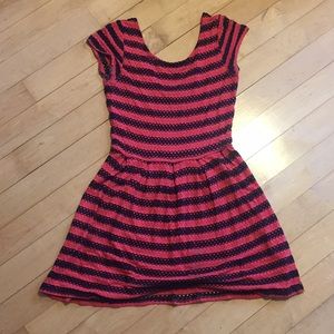 Pink & Navy striped summer dress (eight sixty) L